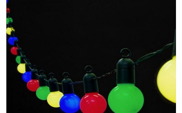 Lights4fun 20 Multi Coloured LED Festoon Party Lights for Indoor Outdoor Use by Lights4fun