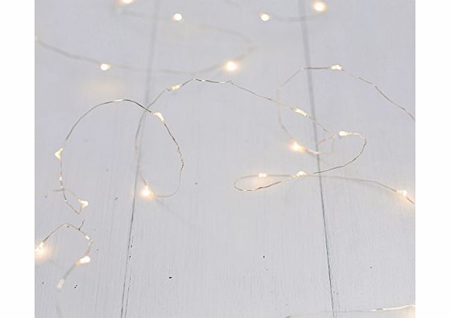 Lights4fun Battery Operated Fairy Lights with 50 Micro Warm White LEDs on Silver Wire by Lights4fun