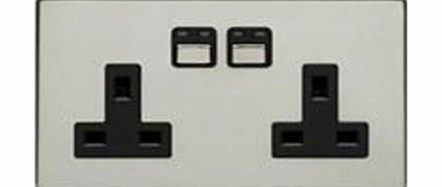 LightwaveRF Connected Power, Double Socket - Wireless iOS, iPhone and Android Smart Home Automation Control- Stainless Steel