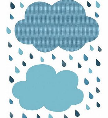 Lilipinso Sticker - sheet of clouds and drops - grey `One
