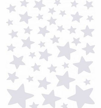 Stickers - sheet of light grey stars `One size