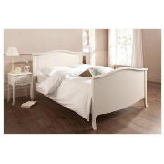 Double Bed Frame, Ivory with Silentnight