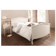 King Bed Frame, Ivory with Sealy