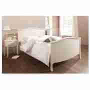 Lille King Bed Frame, Ivory with Silentnight
