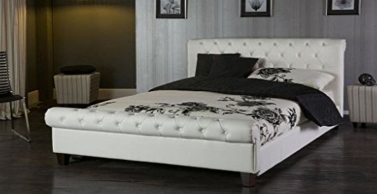Limelight Beds Rabeau Sleigh Bed Frame Size: King (5), Colour: White