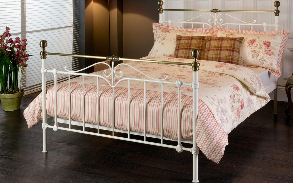 Limelight Sigma Metal Bedstead, Double, Ivory,