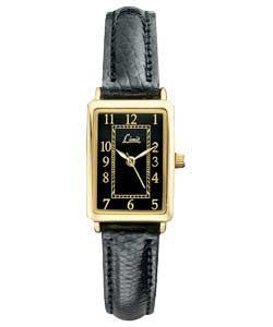 limit Ladies Black Rectangular Dial Strap Watch