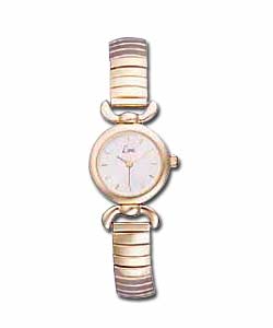 Ladies Gold Plated Expander Bracelet Watch
