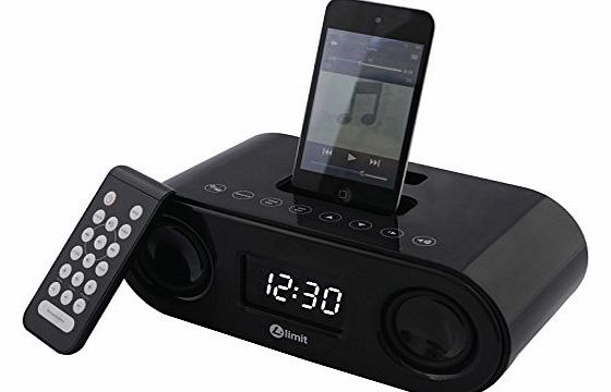 Tempo Docking Station Speaker Alarm Clock FM Radio With Remote For Apple iPod iPhone 4 4S 5 5S 5C