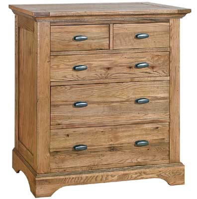 limoges Oak 2 over 3 Chest of Drawers