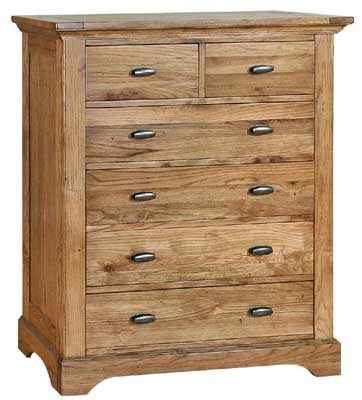 limoges Oak 2 over 4 Chest of Drawers
