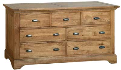 limoges Oak 3 over 4 Drawer Chest of Drawers