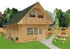 lincoln 5 x 8m Log Home: 5.9 x 8.9m - 68mm Insulated Roof and Floor