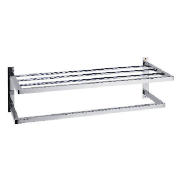 Lincoln Chrome 2 Tier Wall Rack Square Tube