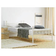 LINCOLN DBL BED FRAME, CREAM WITH MATTRESS