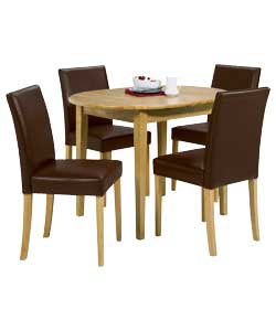 Lincoln Oval Ext Dining Table and 4 Chocolate