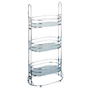 Oval Frosted Caddy With Glass 3 Shelves