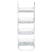 Oval Frosted Caddy With Glass 4 Shelves