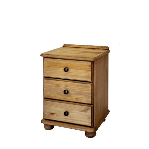 Lincoln Pine 3 Drawer Bedside Cabinet