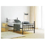 Lincoln Sgl Bed Frame, Black, With Silentnight