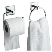 Lincoln Square Tube Towel Ring And Toilet Roll