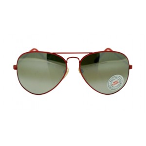 LINDA FARROW Red Mirrored Aviator style Sunglasses