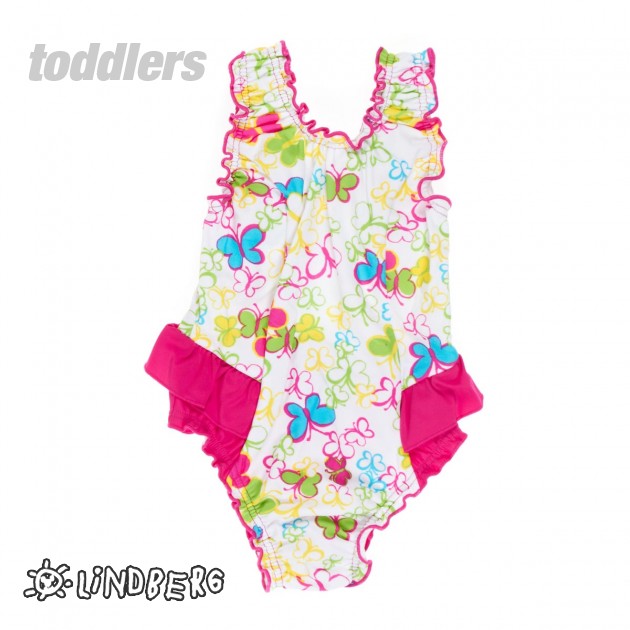 Girls Lindberg Frilly Swimsuit - Butterfly Pink