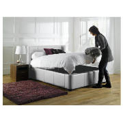 King Leather Storage Bed, White And Rest