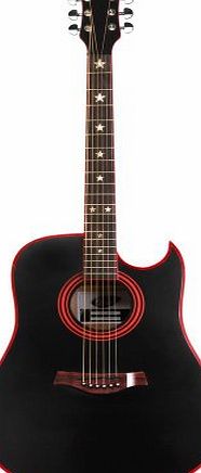 LDG-46 Widow Acoustic Guitar with A-Grade Rosewood Fingerboard and Free Accessories - Matte Black