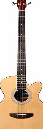 Lindo Guitars Lindo ACB Series Satin Spruce Top Electro Acoustic Bass Guitar with 4-Band EQ and Canvas Carry Case - Natural Gloss