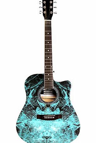 Lindo Guitars Lindo Blue Fractal Apprentice Series 42C Acoustic Guitar amp; Gig Bag