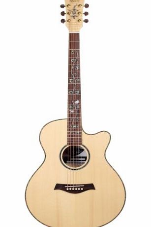 Lindo Guitars Lindo LDG-56C Master of Tone Series Solid Engelmann Spruce Top Acoustic Guitar with Abalone Inlay/D Addario EXP Strings/Semi Rigid Hard Case