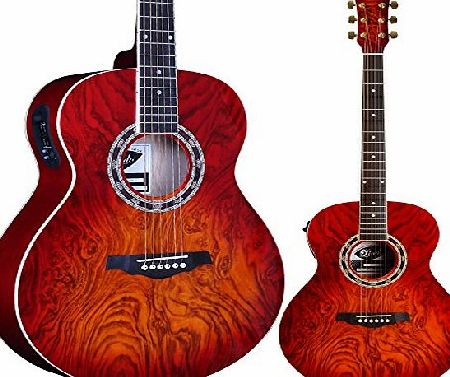 Lindo Guitars Lindo LDG-RA04CS Lava Series Electro Acoustic Guitar with Custom A-4T Pre-Amp 