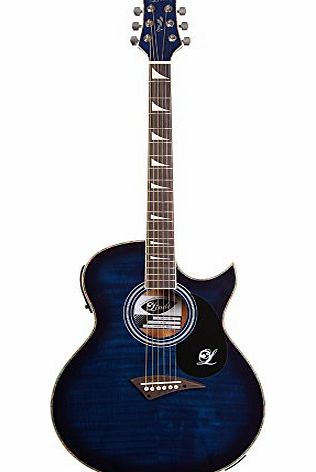 Lindo Guitars Lindo ORG-SL Slim Electro Acoustic Guitar with Pre-amp and Integrated Tuner/Accessories - Blue