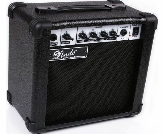 Lindo Guitars Lindo SBA-15 Series 15W 2 Channel Electric Bass Guitar Amplifier with 6.5 inch Speaker and Dual Soun