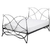 Lindos Double Bed, Black Textured Finish