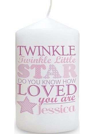Lindsay Interiors Personalised Twinkle Girl Candle, Lovely Gift Idea