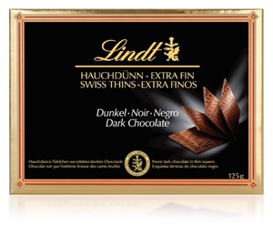 Lindt , Dark chocolate Swiss thins