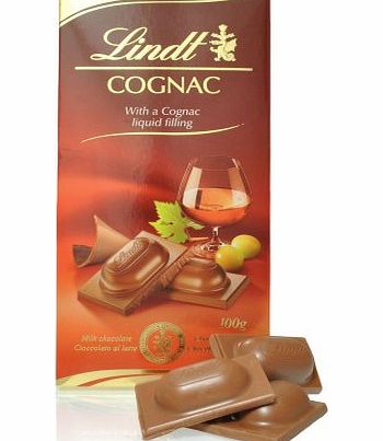 Lindt Cognac Liqueur Chocolate Bar 100 g (Pack of 4)