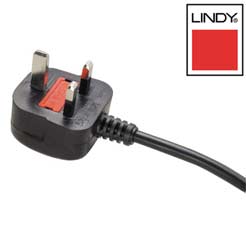 Lindy 3 Pin PC Mains Lead . UK TO IEC Socket