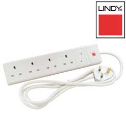 Lindy 4 Way Surge Protector. UKMP/UKMSx4 73076