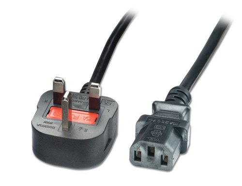 LINDY  5m Mains Power Lead UK 3-Pin Plug - Black