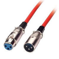 Lindy XLR Cable - Male to Female Red, 10m