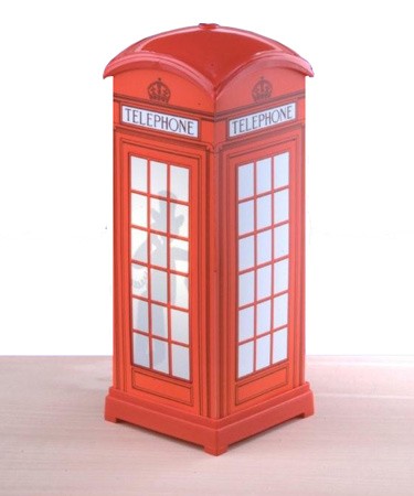 Linea Zero Red telephone box bedside table lamp