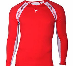 Linebreak Long Sleeve Compression T-Shirt Red/White