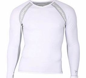 Linebreak Long Sleeve Compression T-Shirt White/Silver