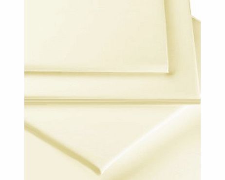 Cream Double Bed Size Fitted Sheet Percale 180 Thread Easy Care Non Iron Poly Cotton 4ft 6by Linens Towels Bed Limited