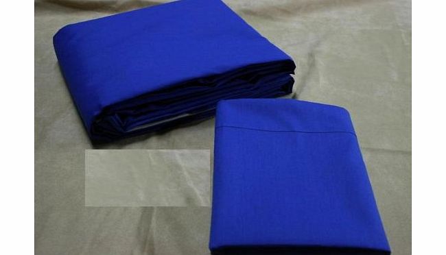 Linenstowels2011 Royal Blue King Size Flat Sheet Percale 180 Thread Easy Care Non Iron Poly Cotton by Linens Towels Bed Limited