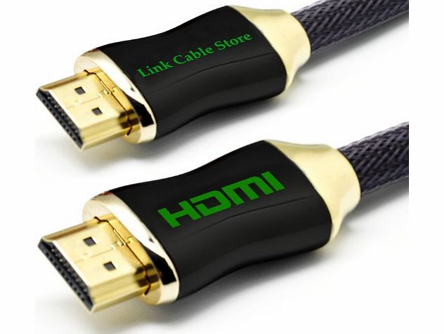 Link Cable Store LCS - ORION EVO - 16.4 Feet / 5.0 M - Full Metal Jacket Connectors - HDMI 1.4 - 2.0 Professional - 3D - Ultra HD 4k 2160p - Audio Return Channel (ARC) - 24k Gold plated