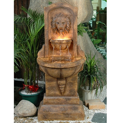 Lions Head Twin Bowl Water Feature